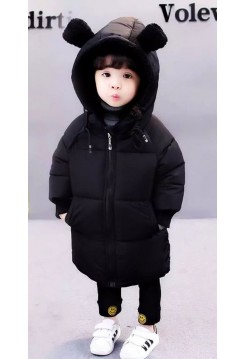 Чорна дитяча курточка євро-зима Мишка